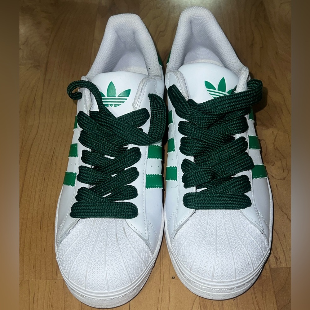 adidas Superstar White Green Sneakers